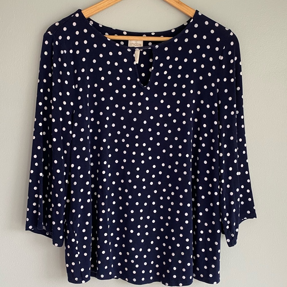Chico’s navy blue top, size 1
